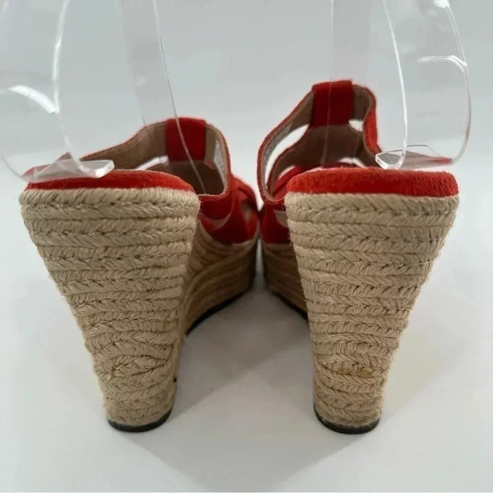 Ugg sandals Tawnie size 7 38 burnt orange suede  Espadrille Platforms wedges